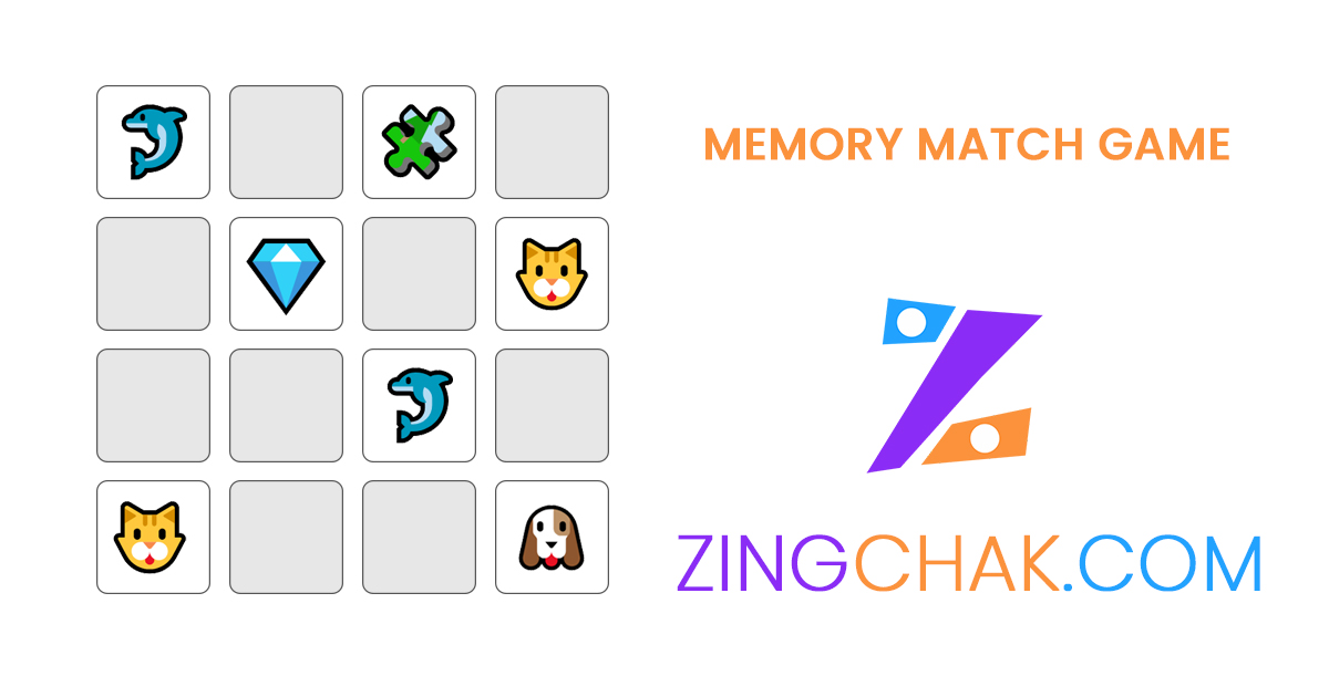 Memory Match Game - Flip & Find the Pairs | ZingChak